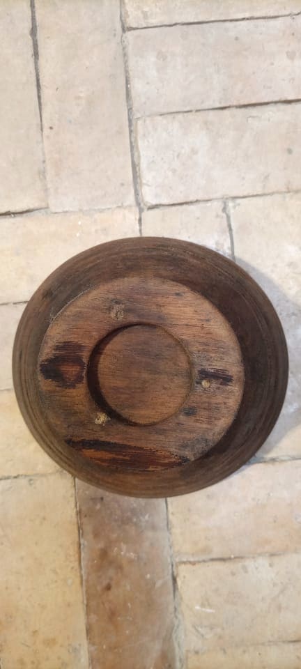  Hand Carved Bowl Walnut Wood Brown Morocco