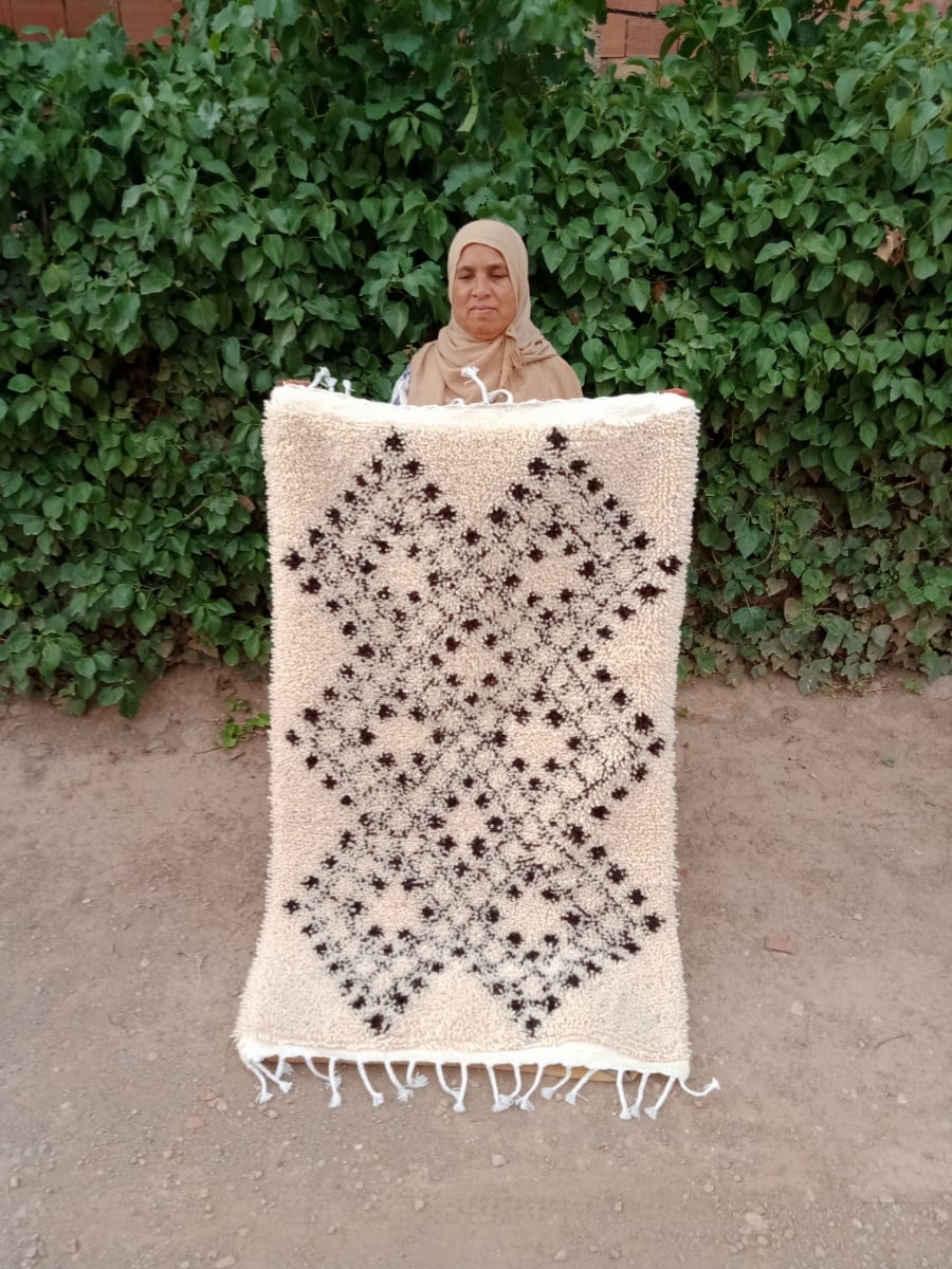  Beni Ourain rug  Black, White Morocco
