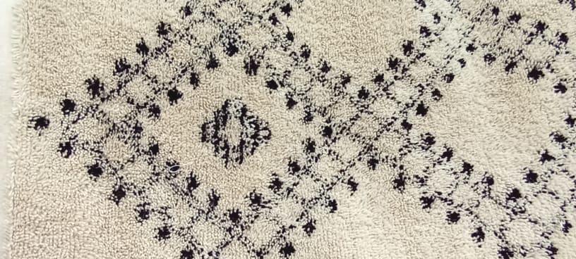  Pileknot Rug Wool warp Black, White Morocco