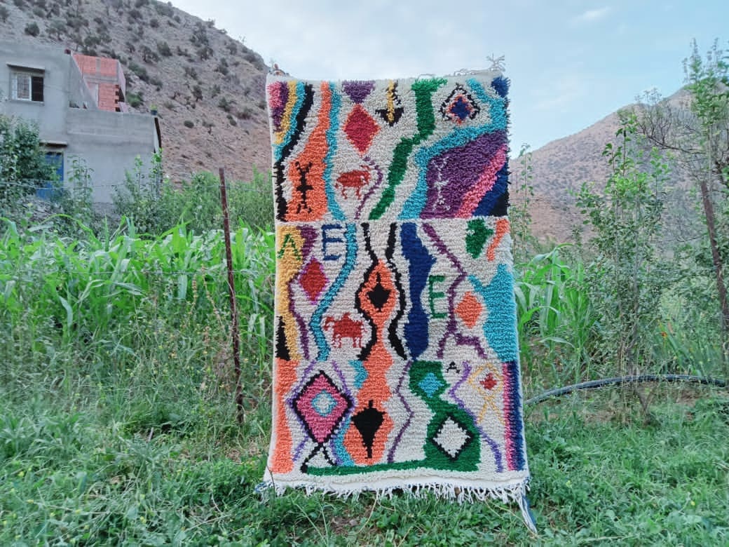  Handmade pileknot rug  Colored Morocco