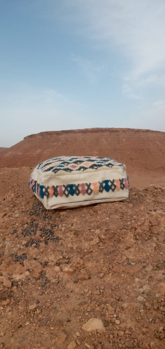  Pillow Natural Wool Colored Morocco