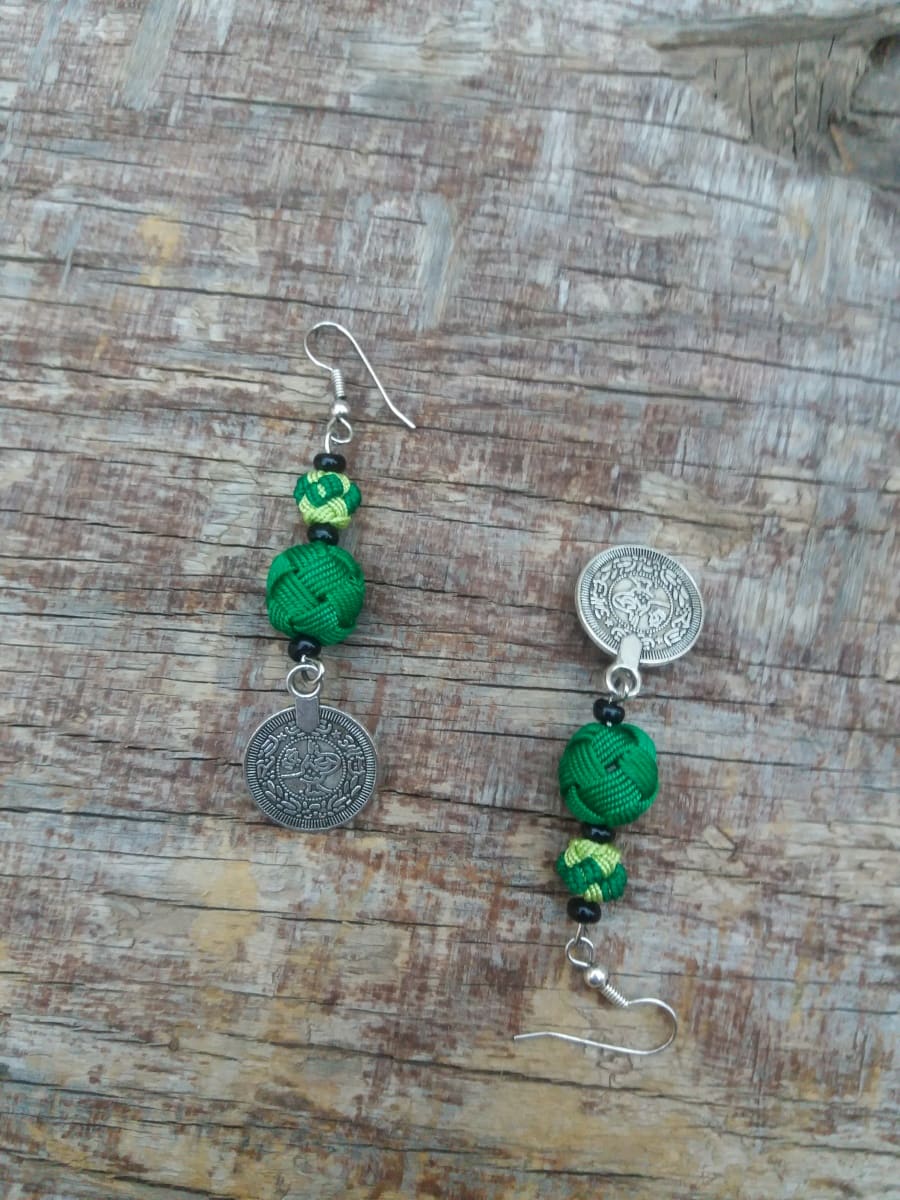 Button Dangle Earrings