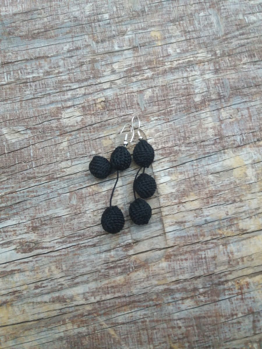 Ball and Button Earrings