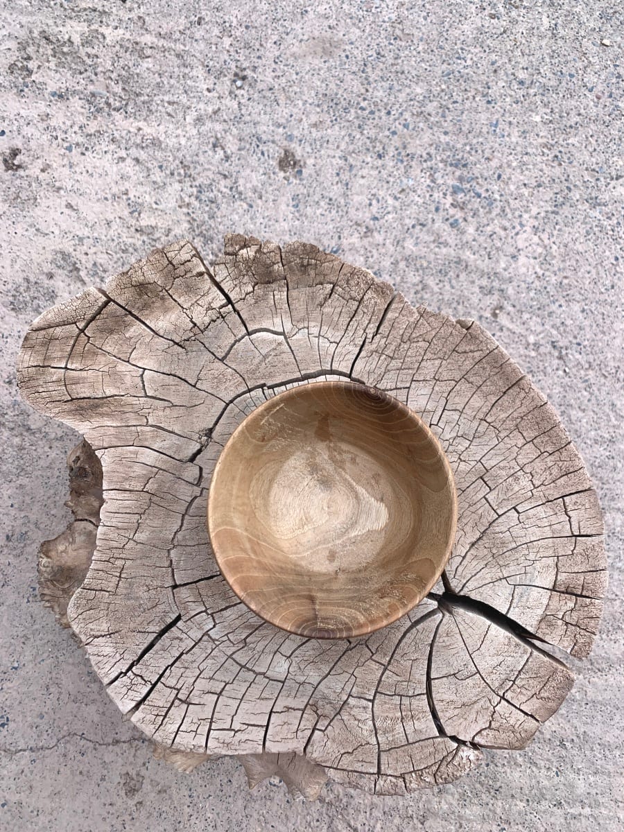  Hand Carved Bowl Walnut Wood Brown Morocco