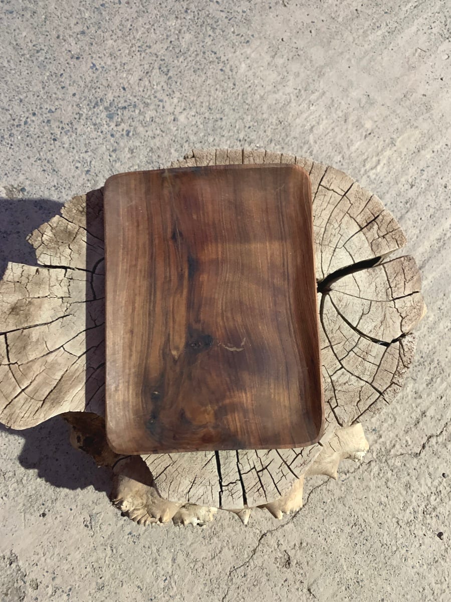  Serving Tray Walnut Wood Brown Morocco