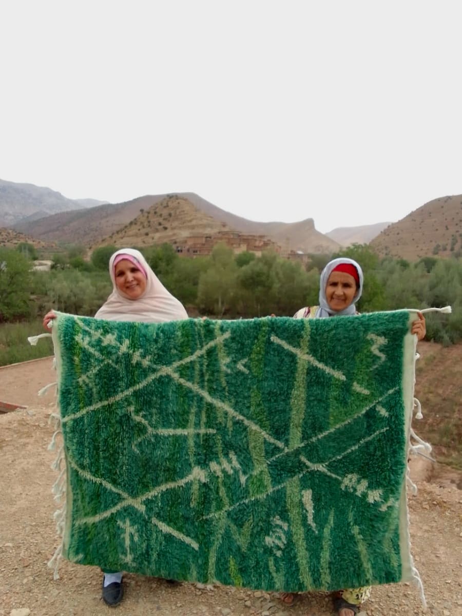  Rug  Green, White Morocco