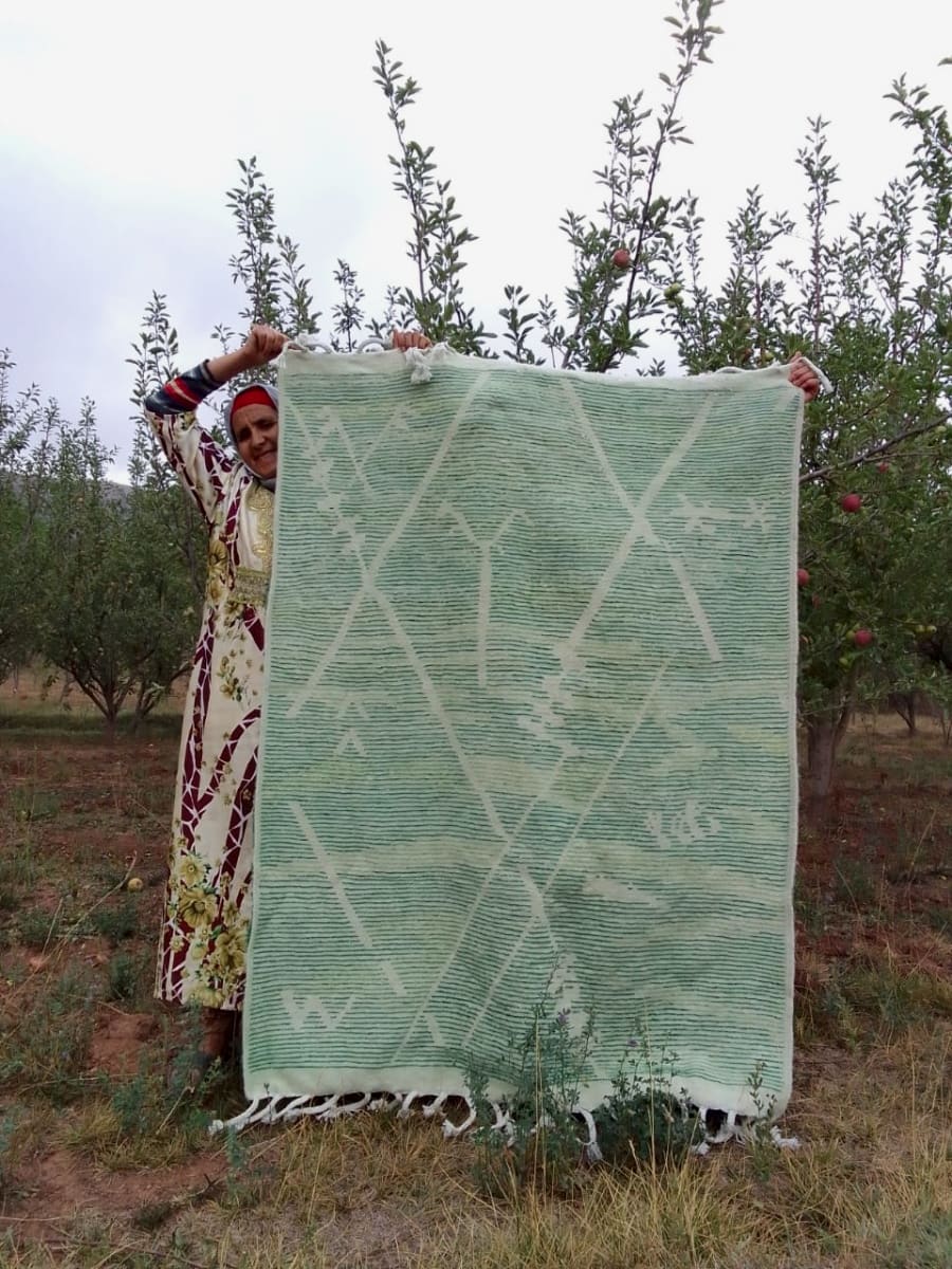  Rug  Green, White Morocco