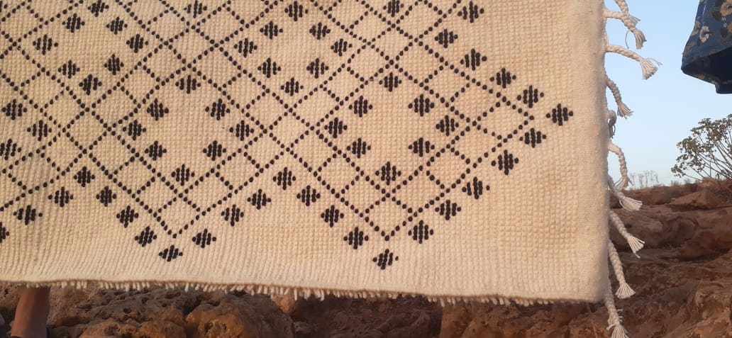  Pileknot Rug Wool warp Black, White Morocco