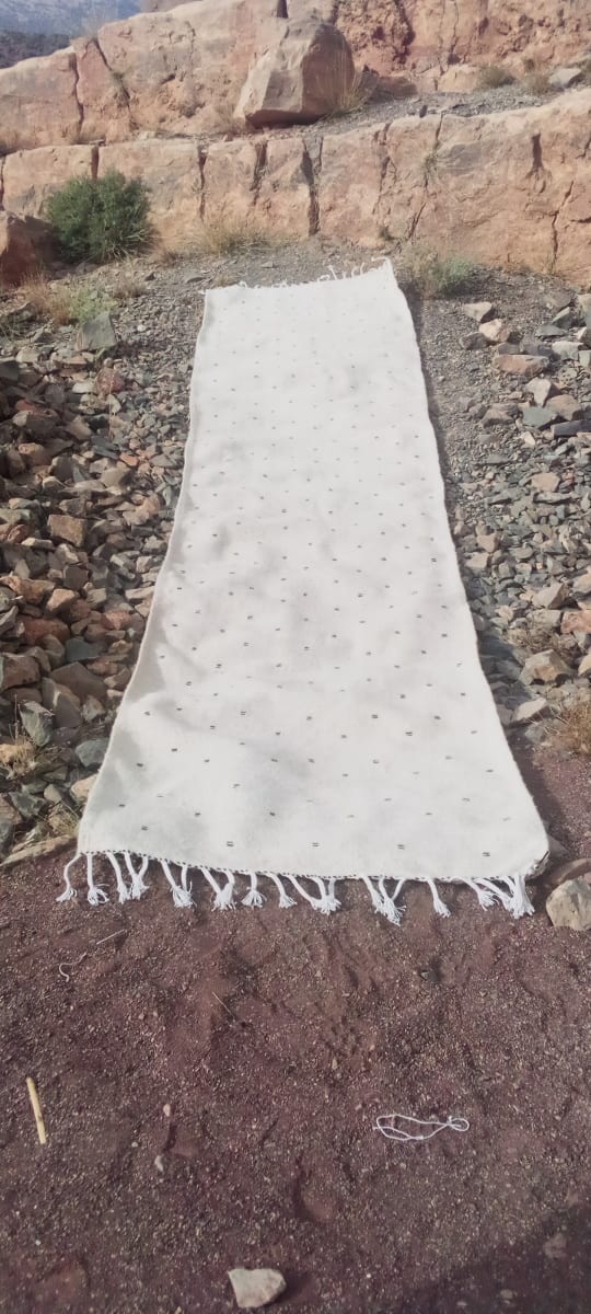  Beni Ourain Rug Wool  Black, White Morocco