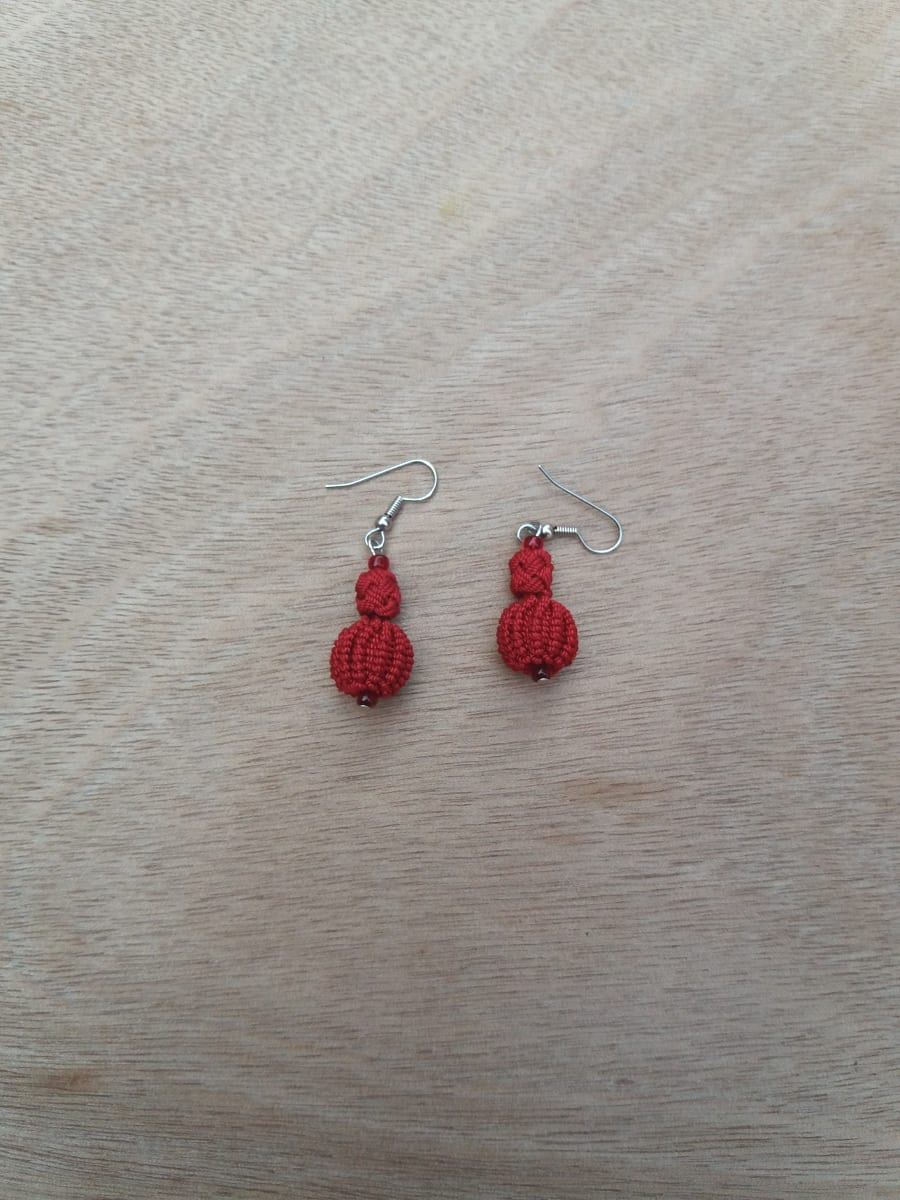 Ball and Button Earrings