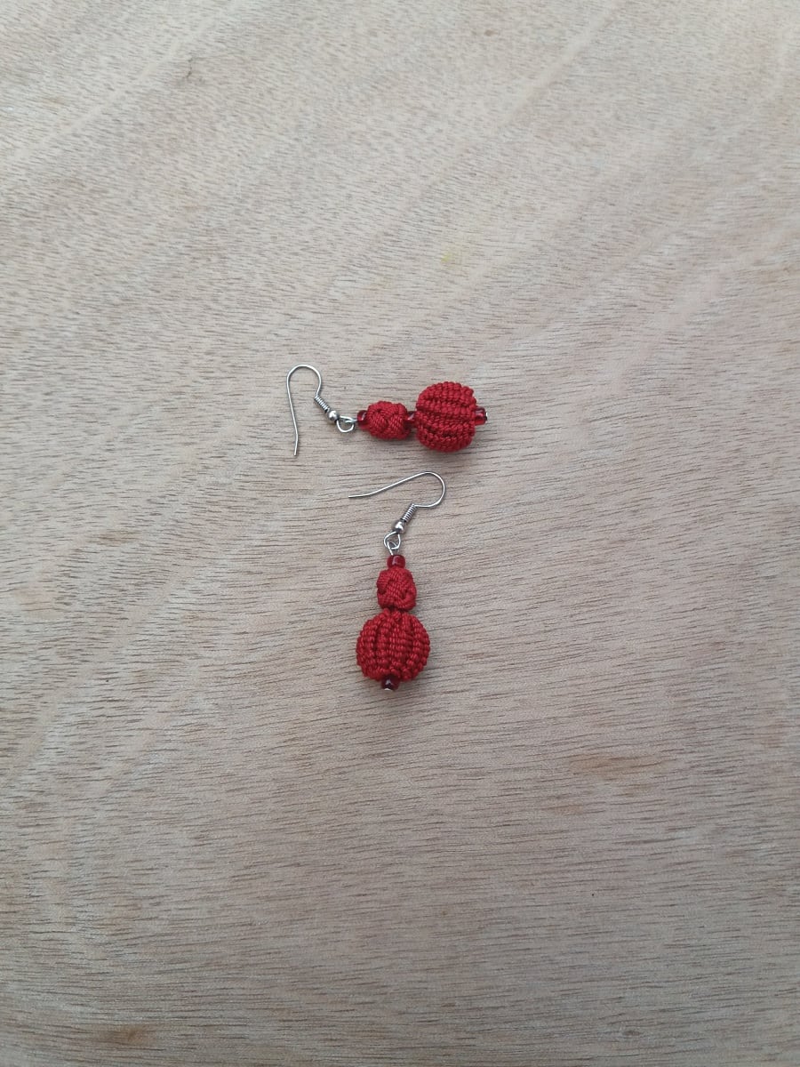 Ball and Button Earrings