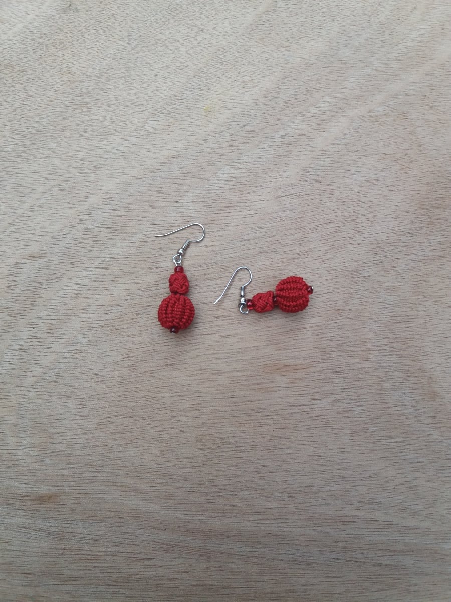 Ball and Button Earrings