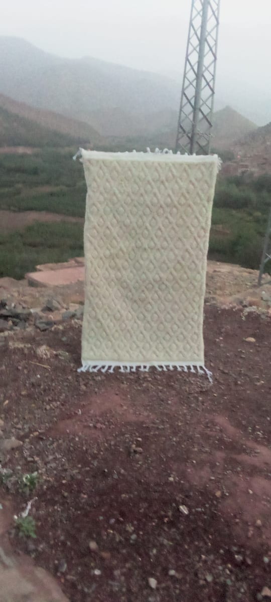  Beni Ourain Rug Wool  White Morocco