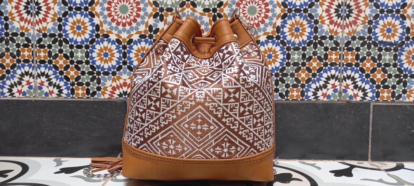  bag leather Brown, White Morocco