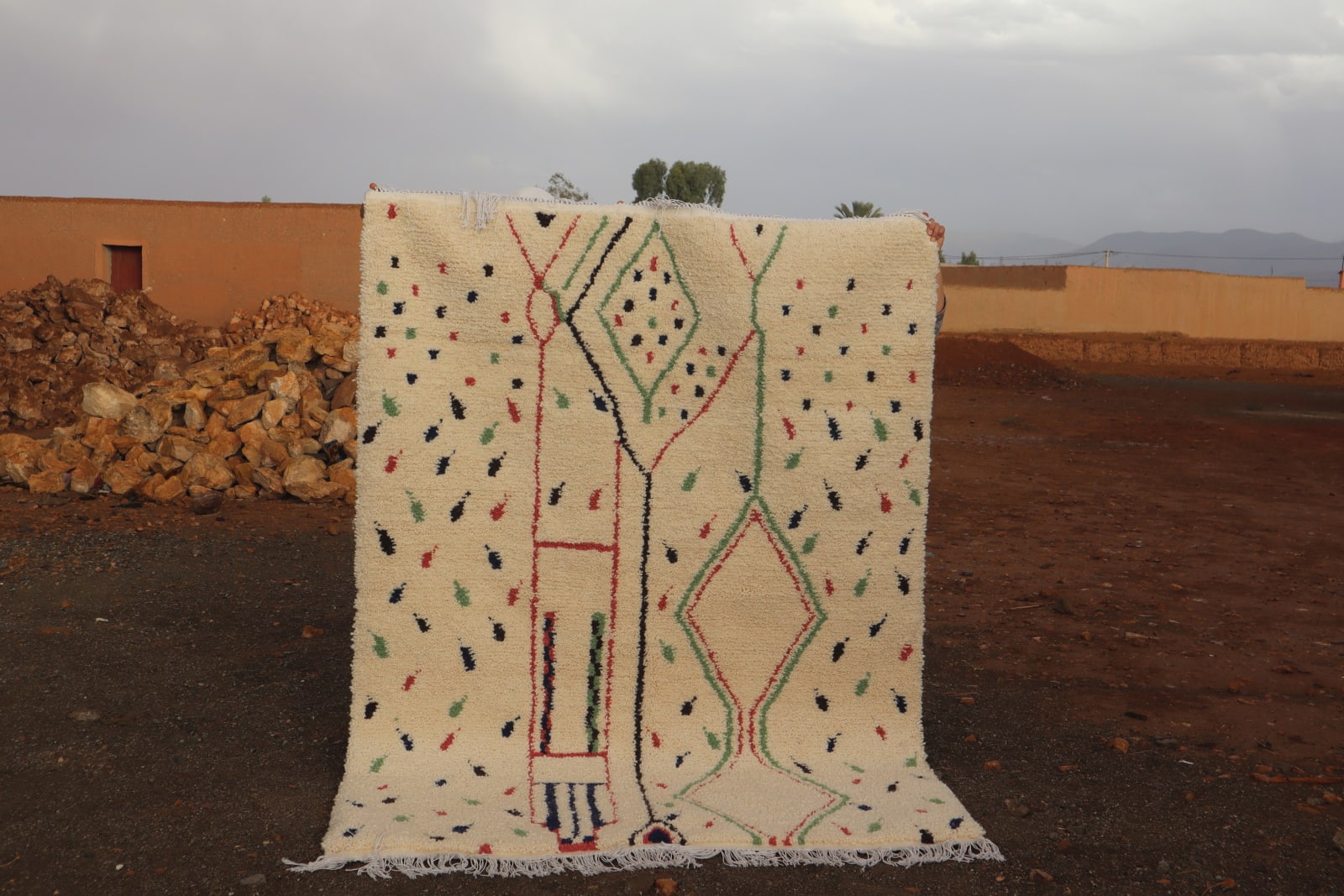  Rug   Green, Orange Morocco
