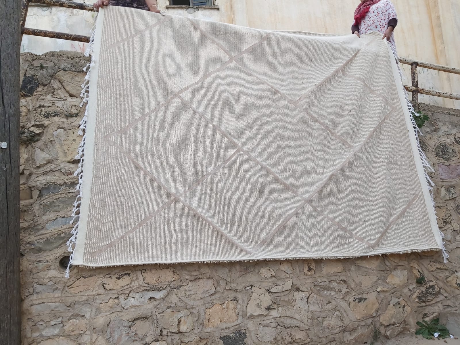  Pile Knot Rug Wool White Morocco