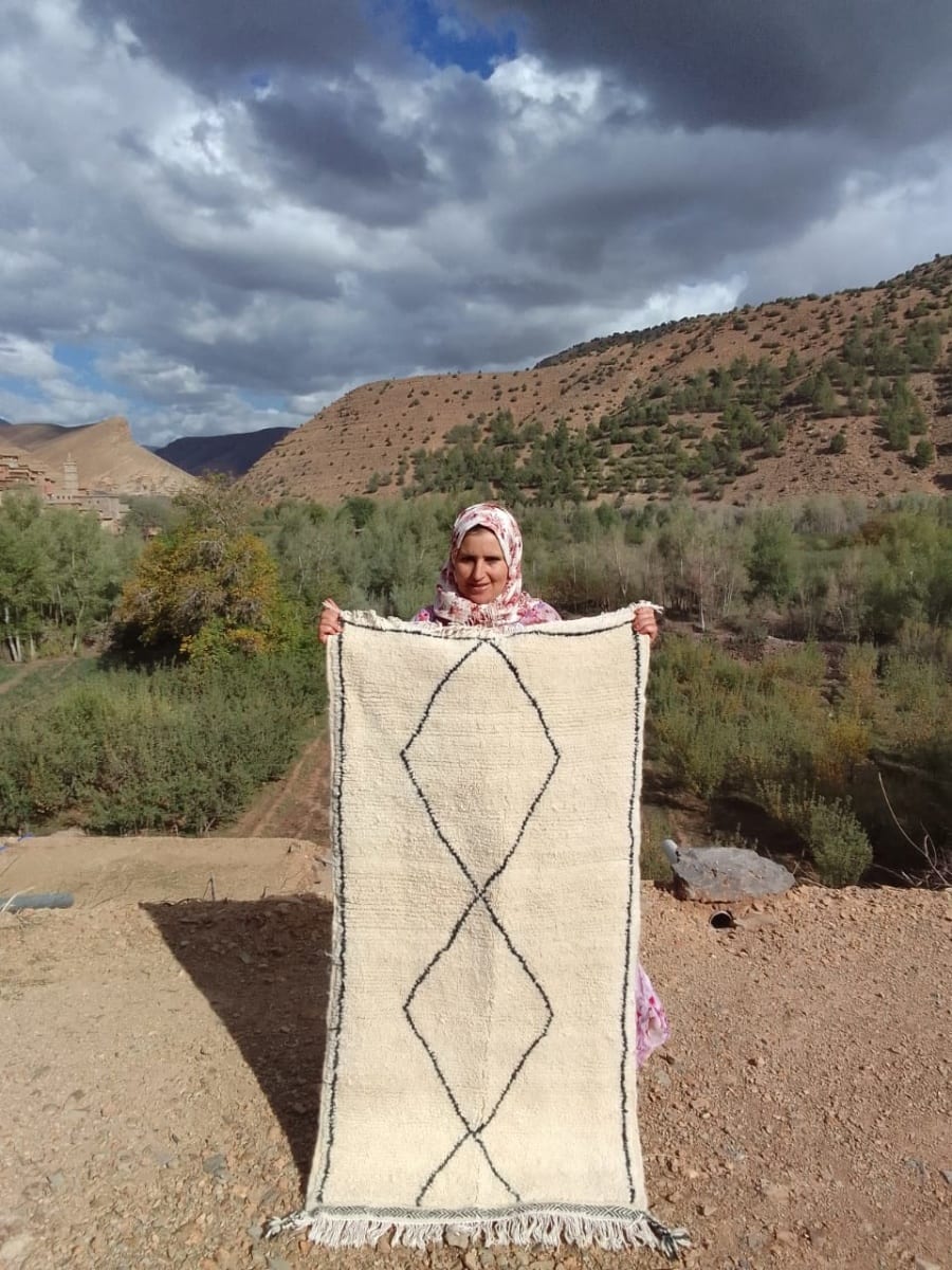  Rug  Black, White Morocco