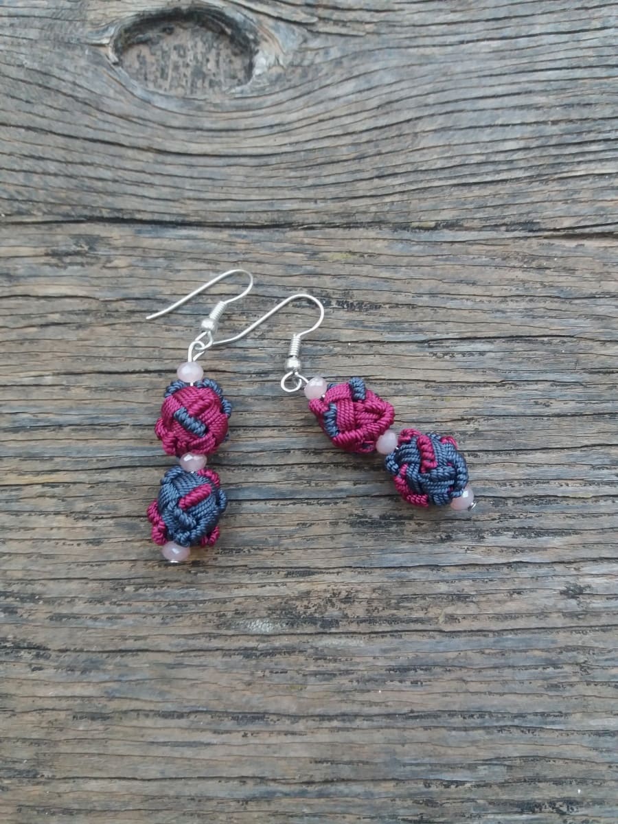 Ball and Button Earrings