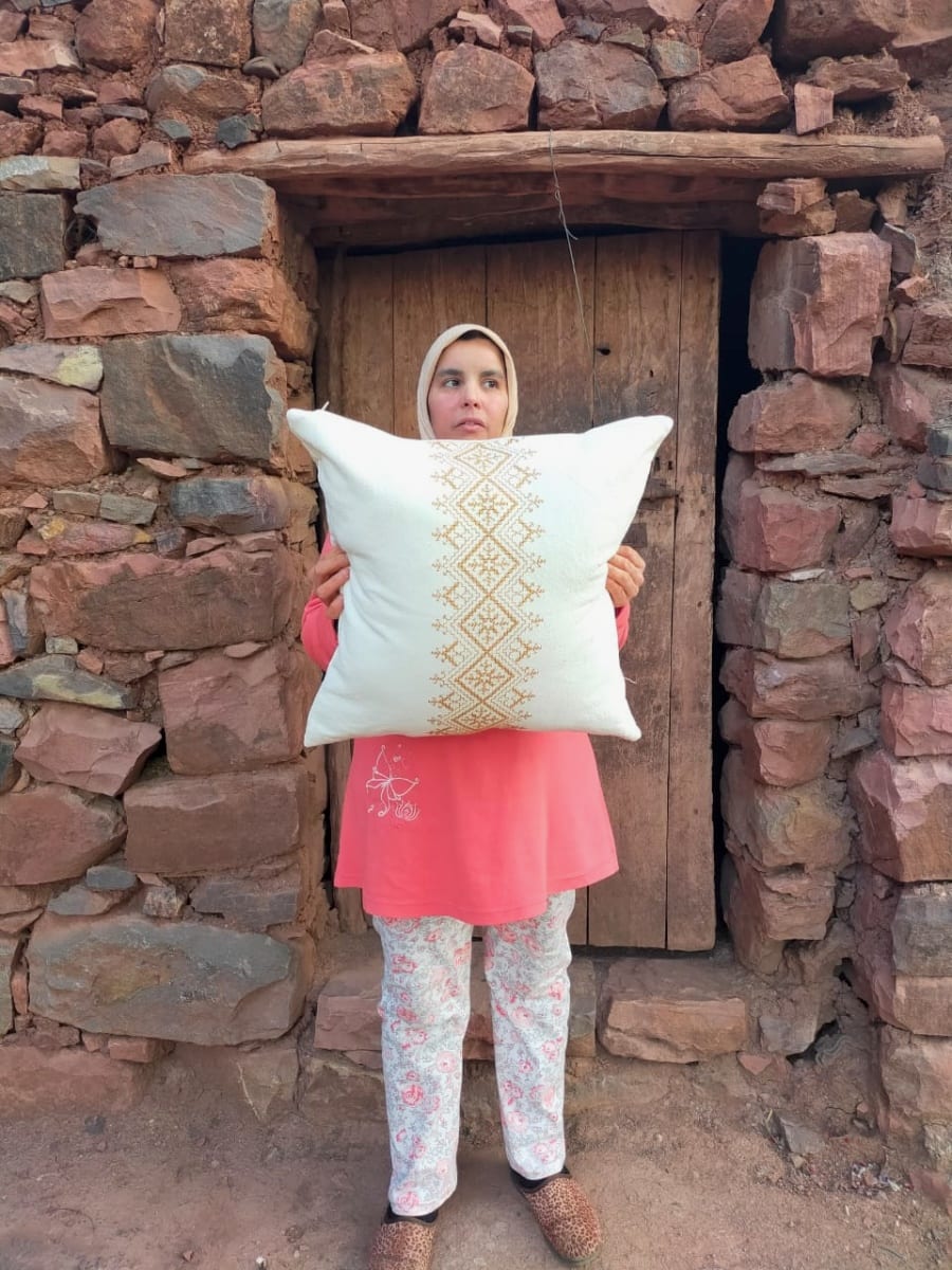 Handmade Embroidered Pillow