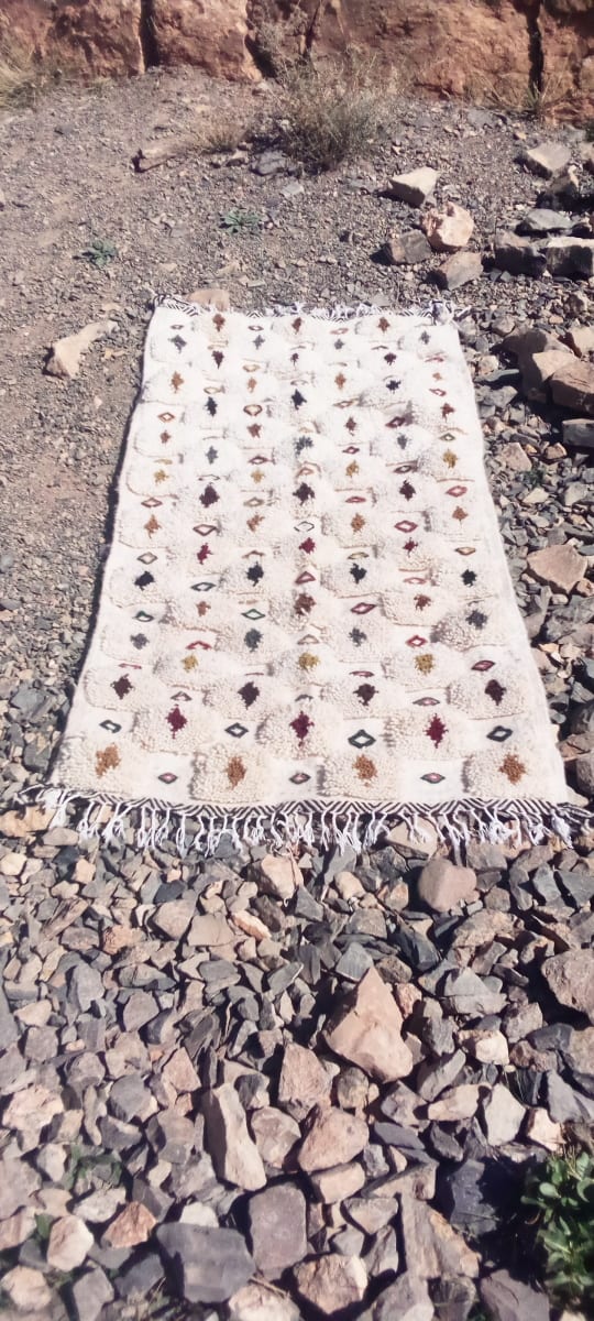  Beni Ourain Rug Wool  and Thread Colored Morocco