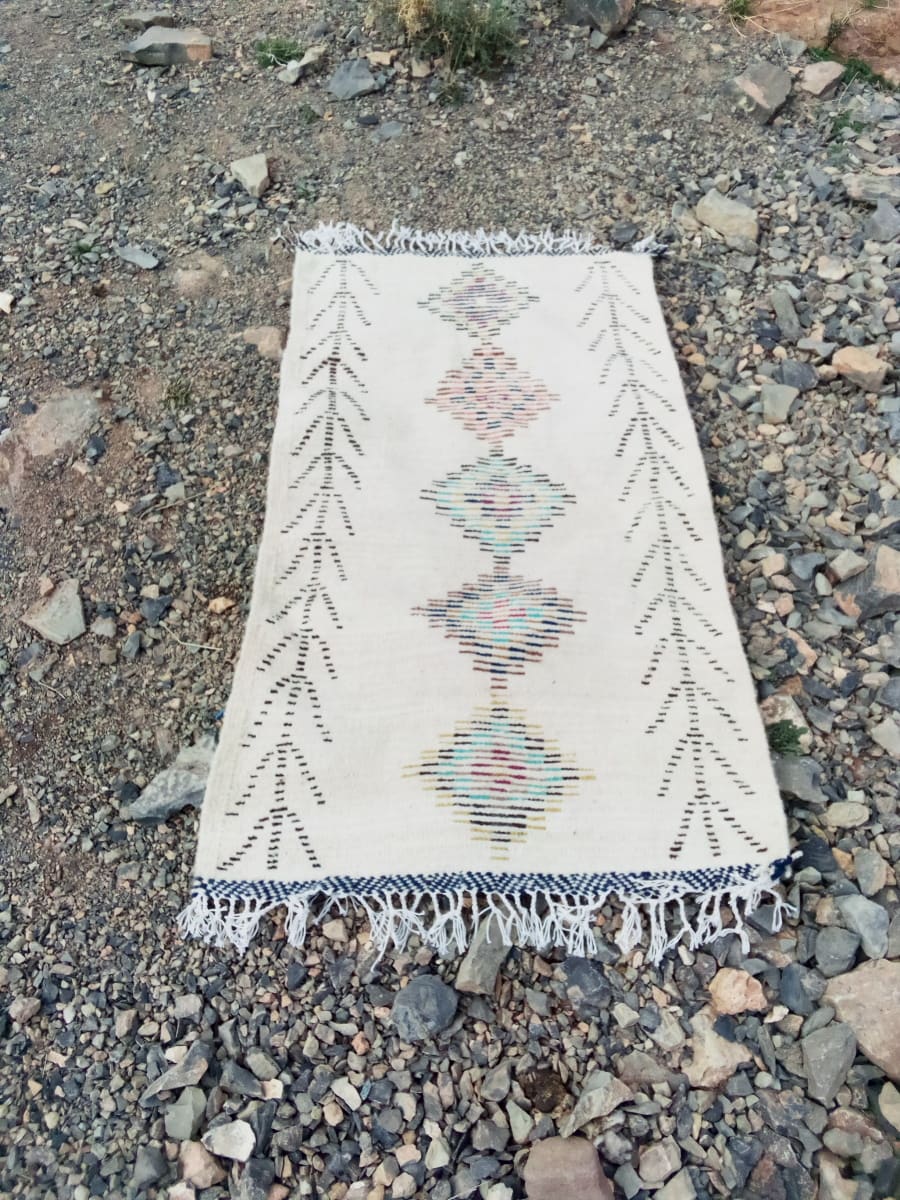  Beni Ourain Rug Wool  and Thread Colored Morocco