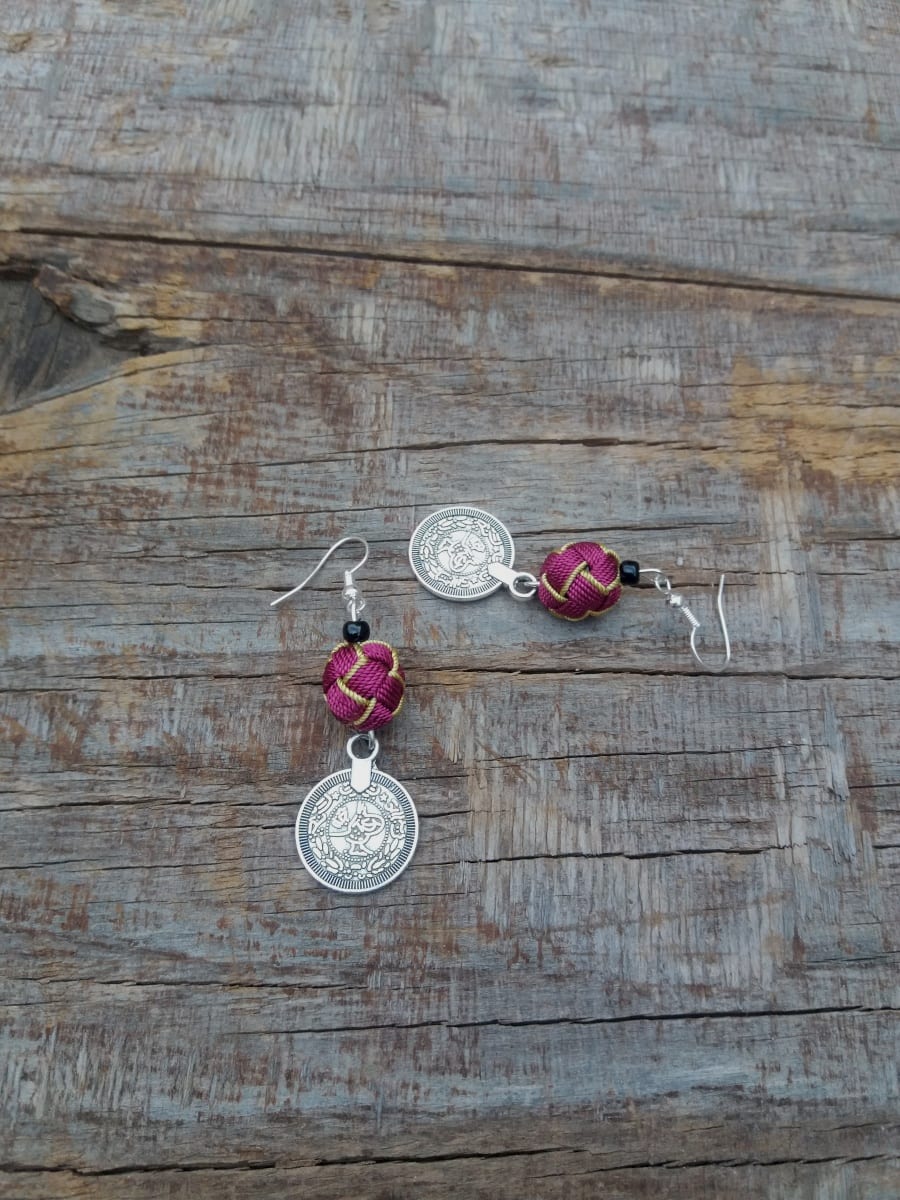 Button Dangle Earrings