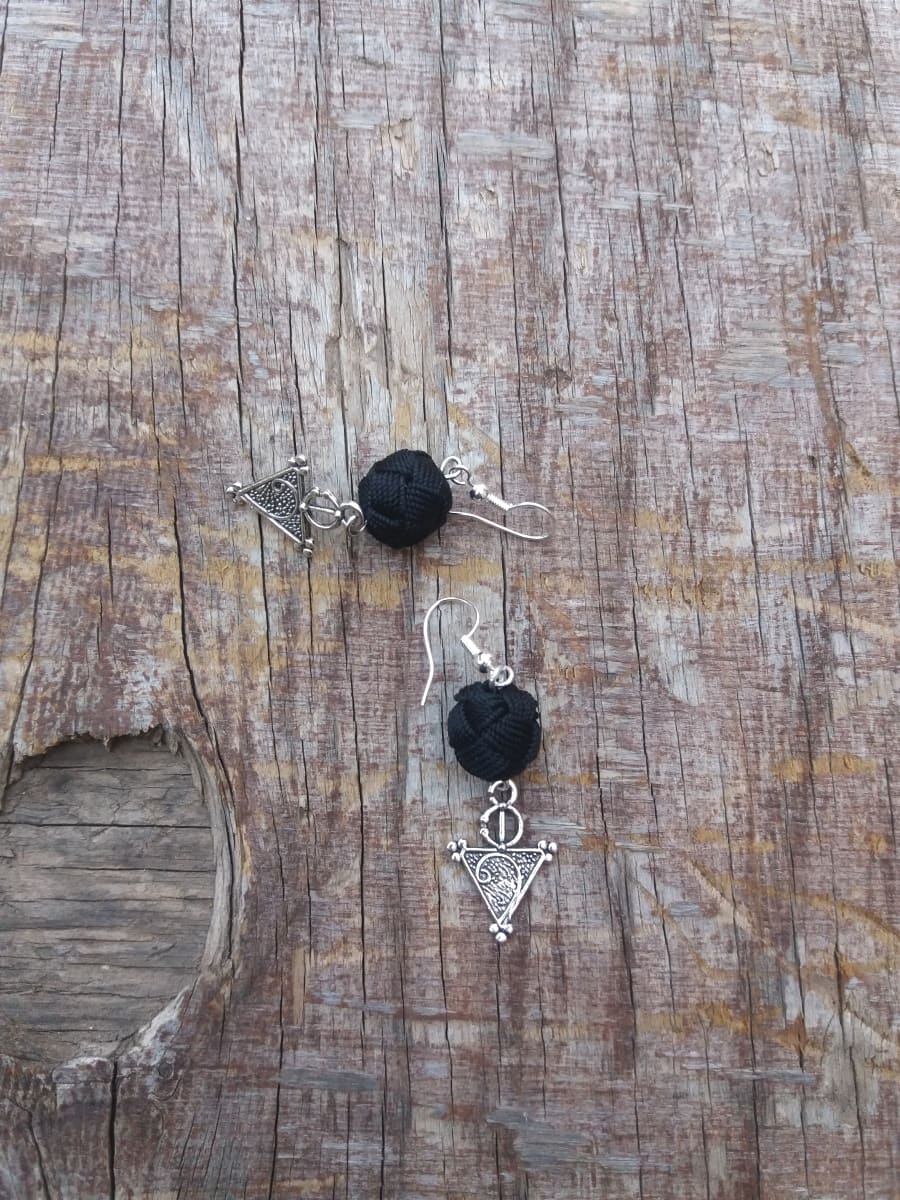 Button Dangle Earrings