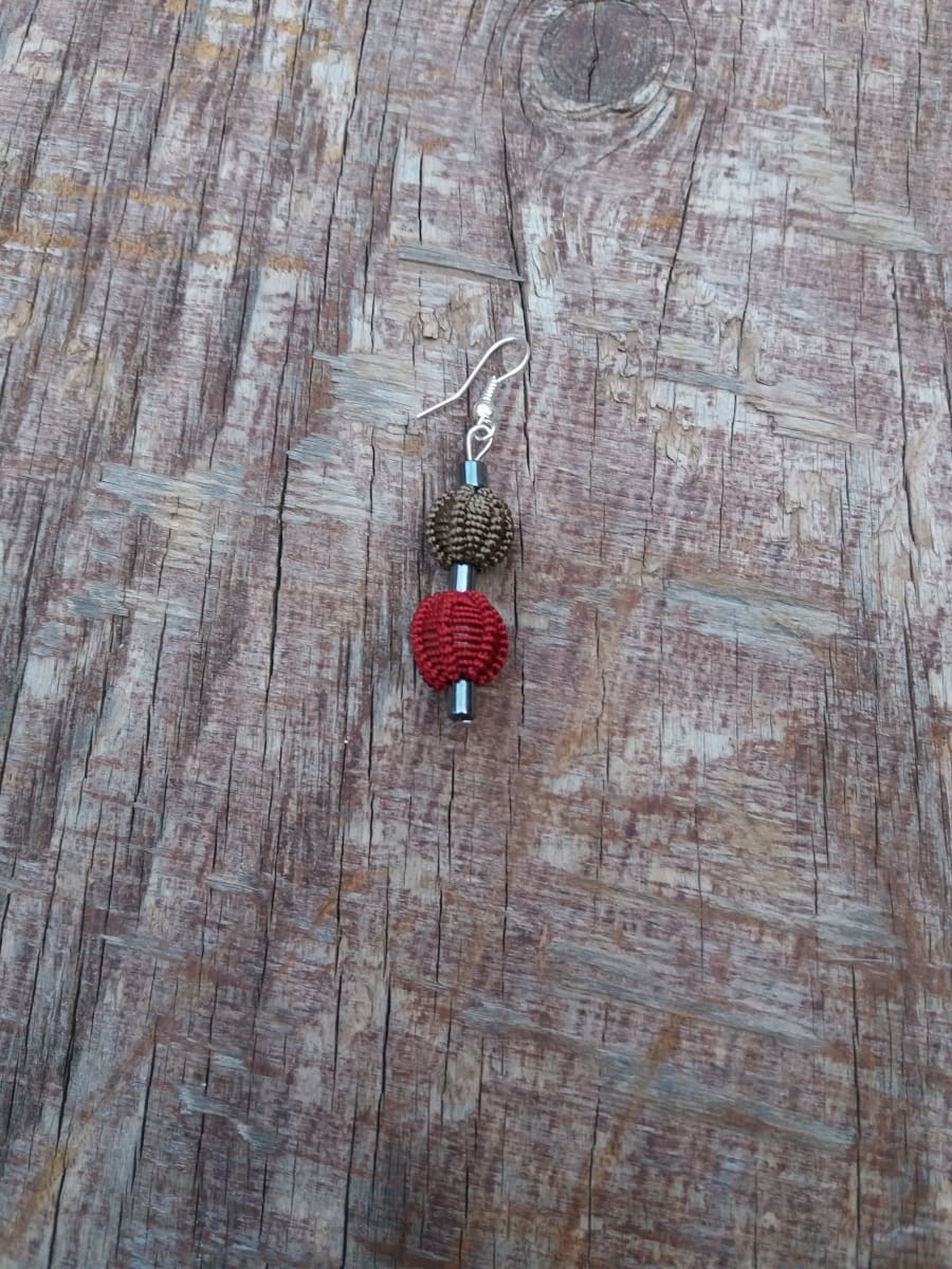 Ball and Button Earrings