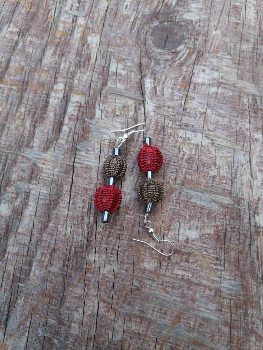 Ball and Button Earrings