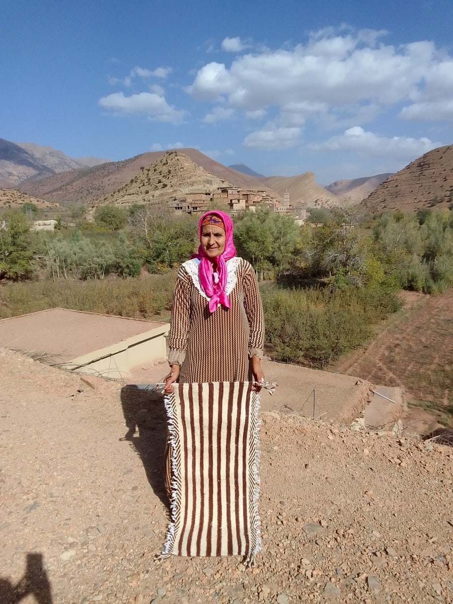  Hanbel blanket   Brown, White Morocco