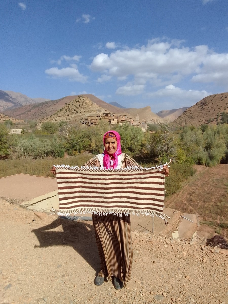  Hanbel blanket   Brown, White Morocco