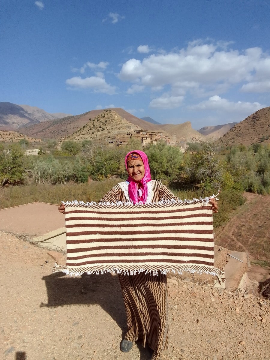  Hanbel blanket   Brown, White Morocco