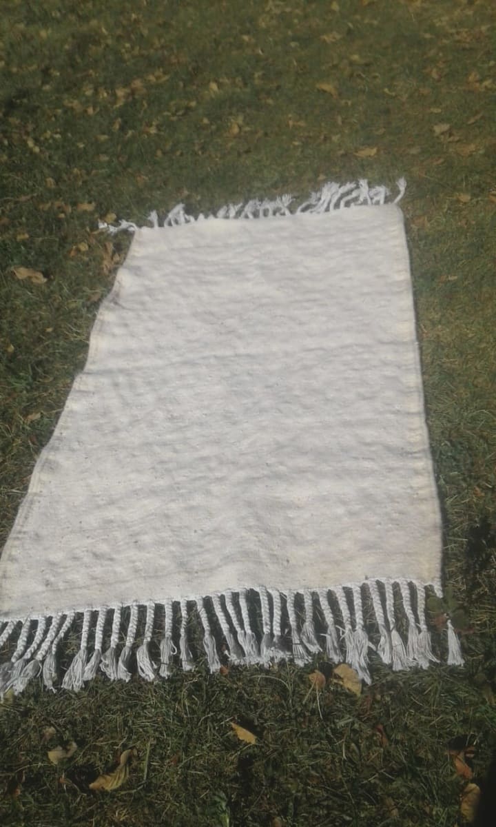  Beni Ourain Warp  and Wool Thread  White Morocco