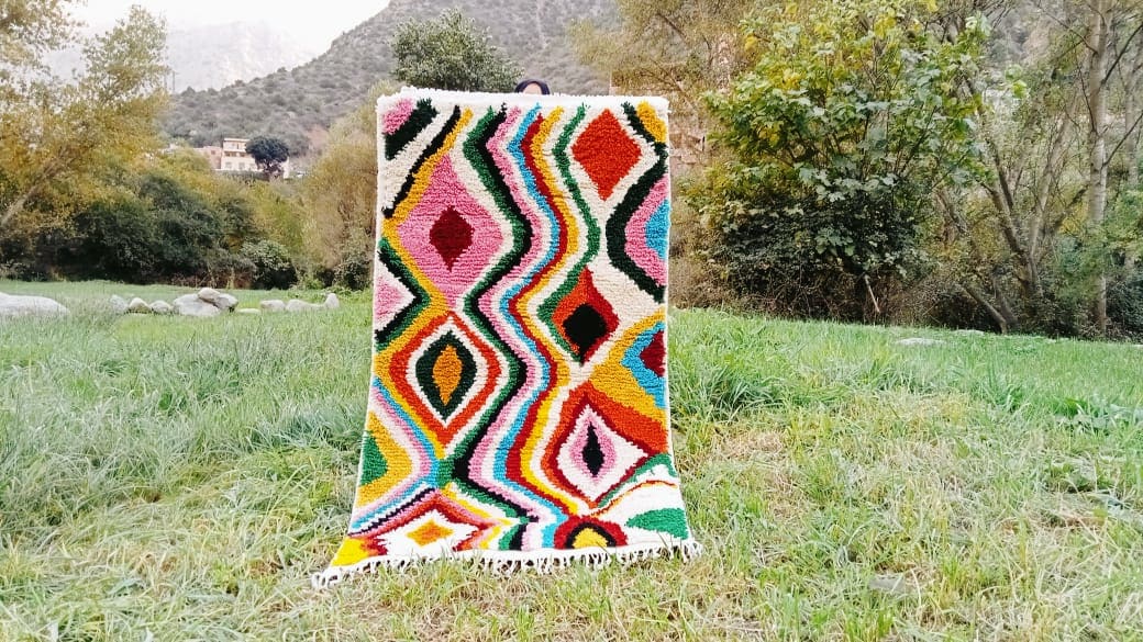  Handmade pileknot rug  Colored Morocco