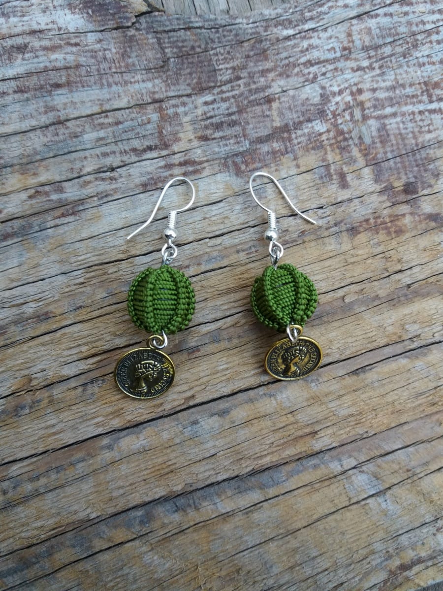 Button Dangle Earrings