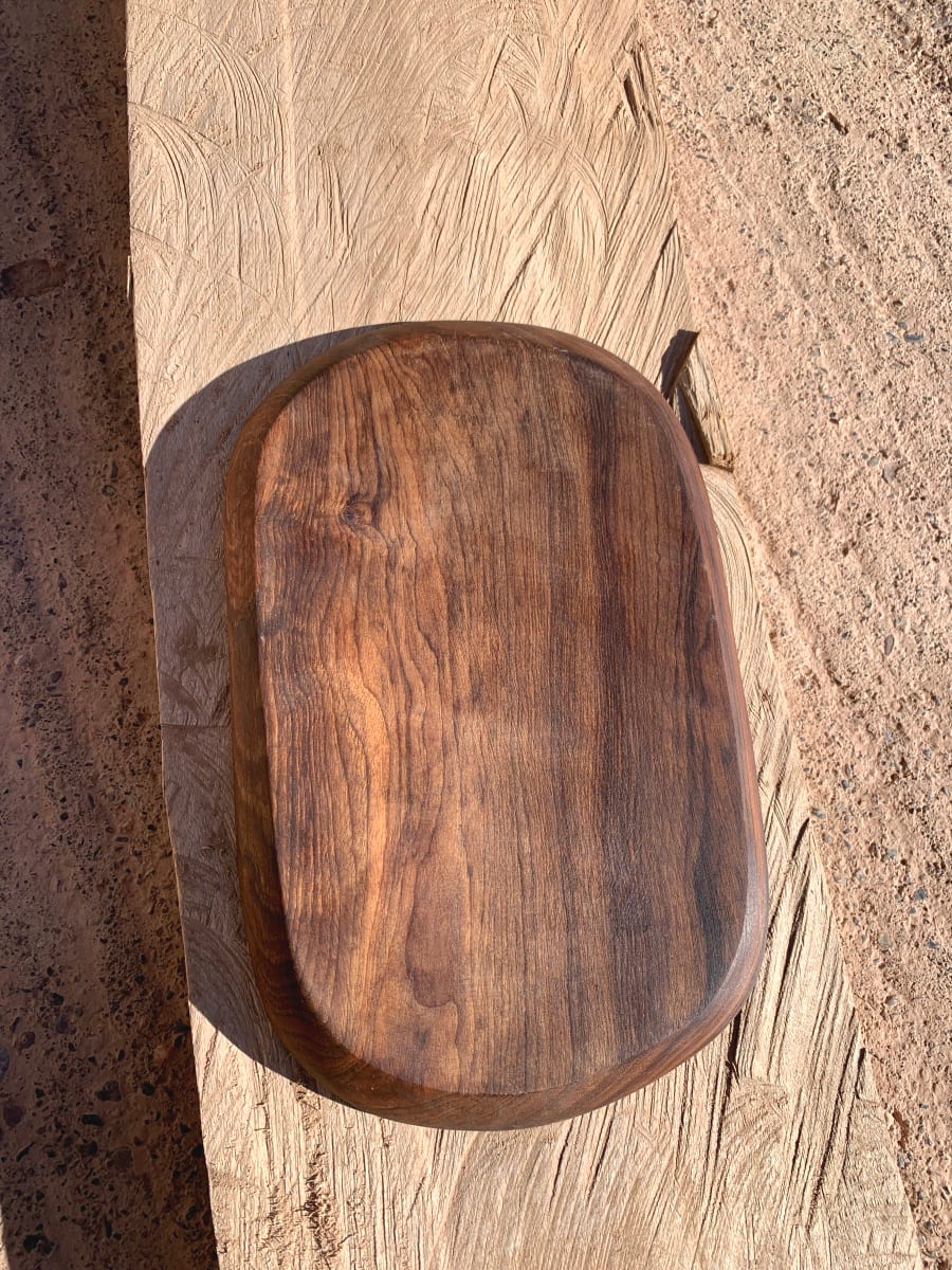  Serving Tray Walnut Wood Brown Morocco