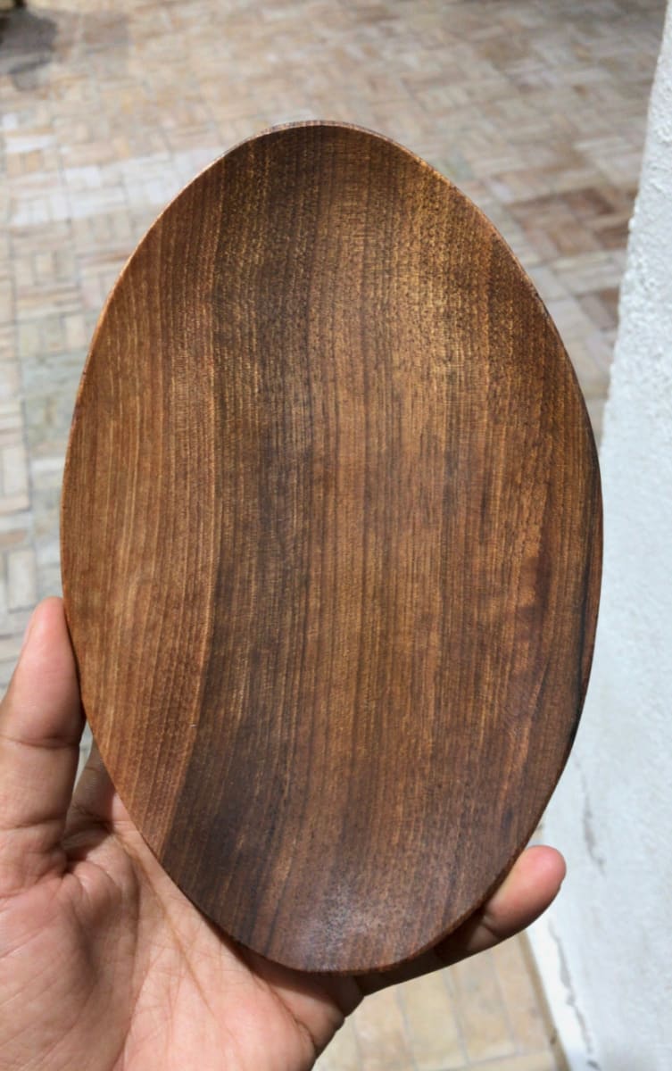  Hand Carved Bowl Walnut Wood Brown Morocco