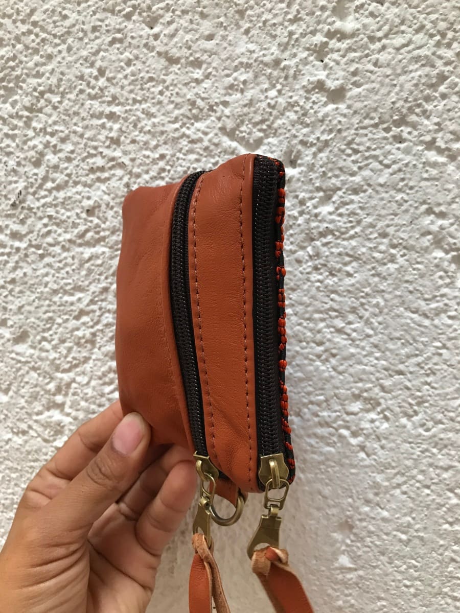   small bag leather Orange, Black Morocco