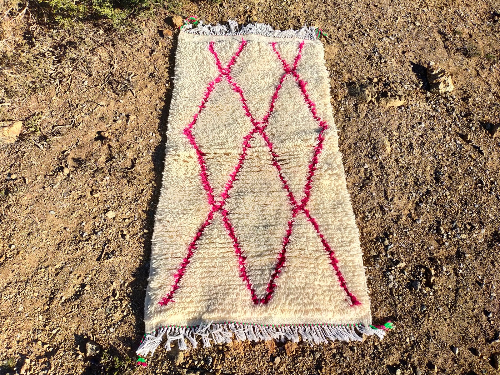  Handmade pileknot rug  Red, White Morocco