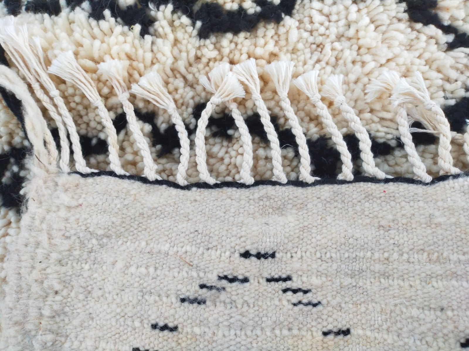  Handmade pileknot rug  Black, White Morocco