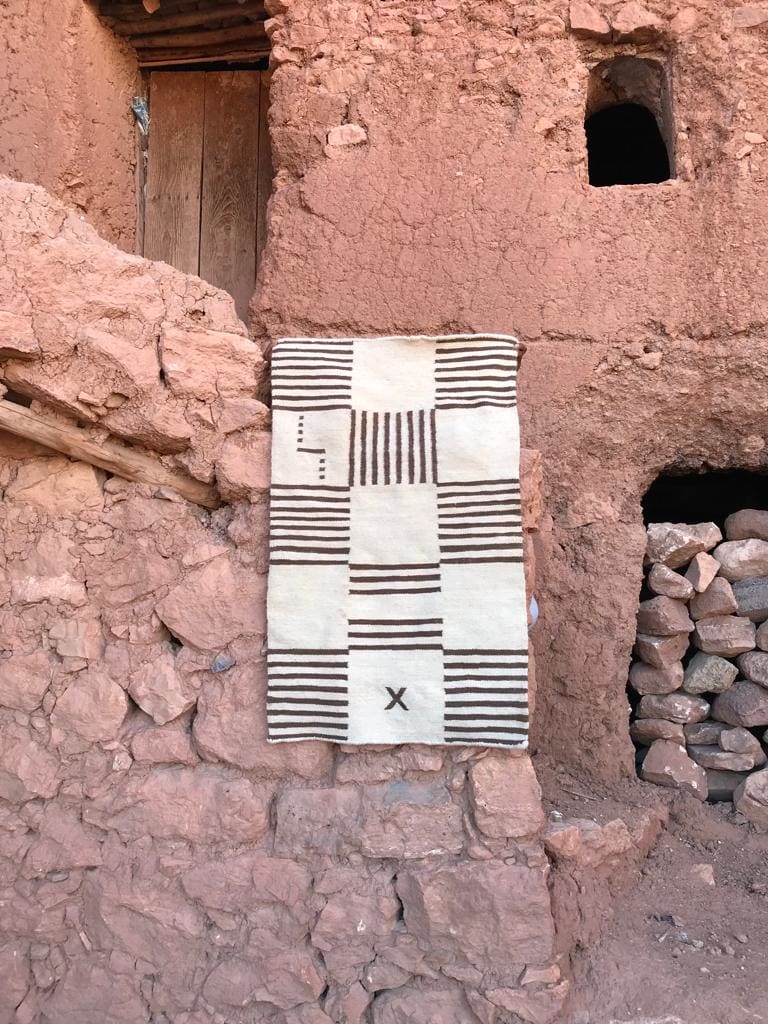  Flatweave Rug  Brown, White Morocco