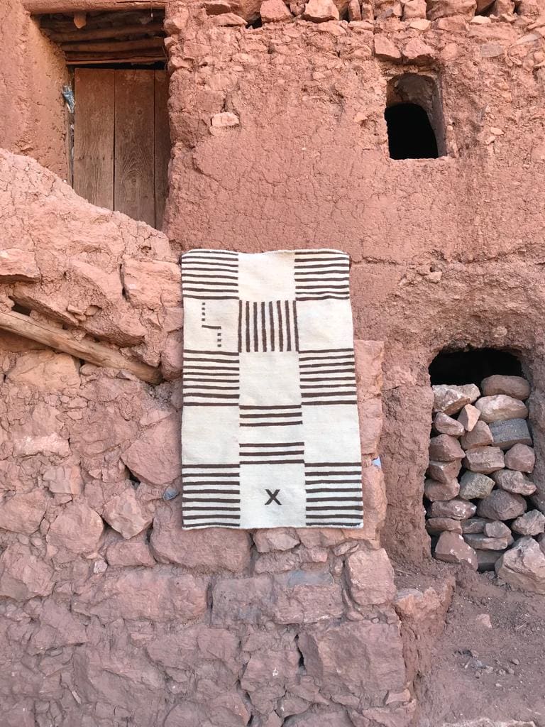  Flatweave Rug  Brown, White Morocco