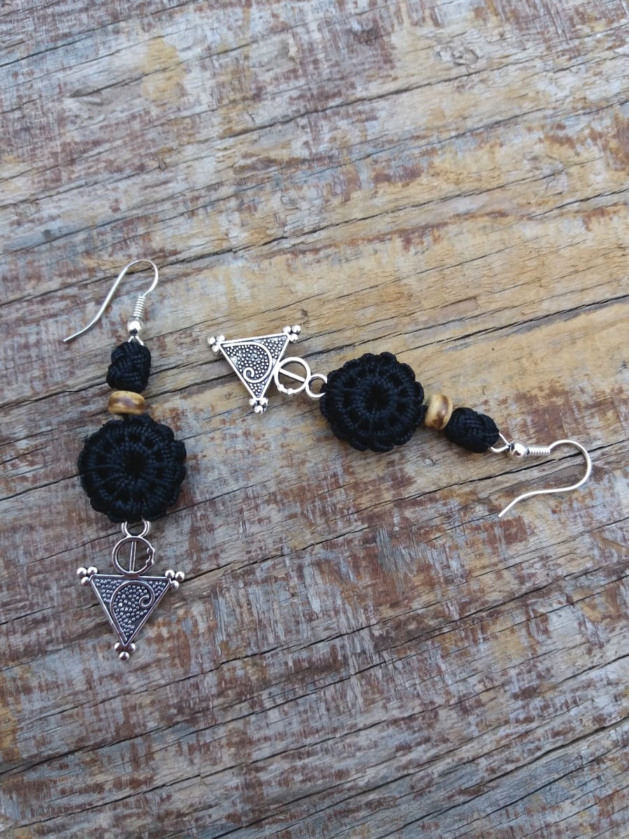 Button Dangle Earrings