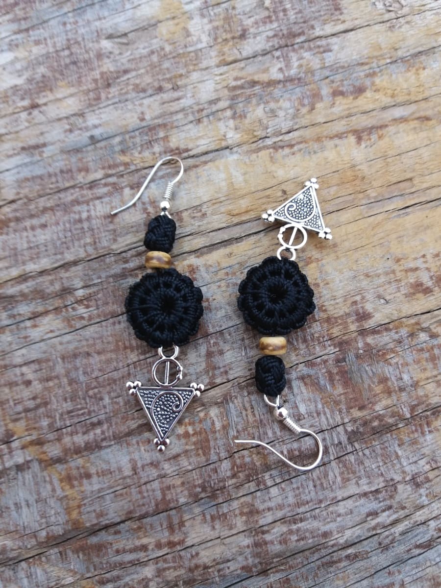 Button Dangle Earrings