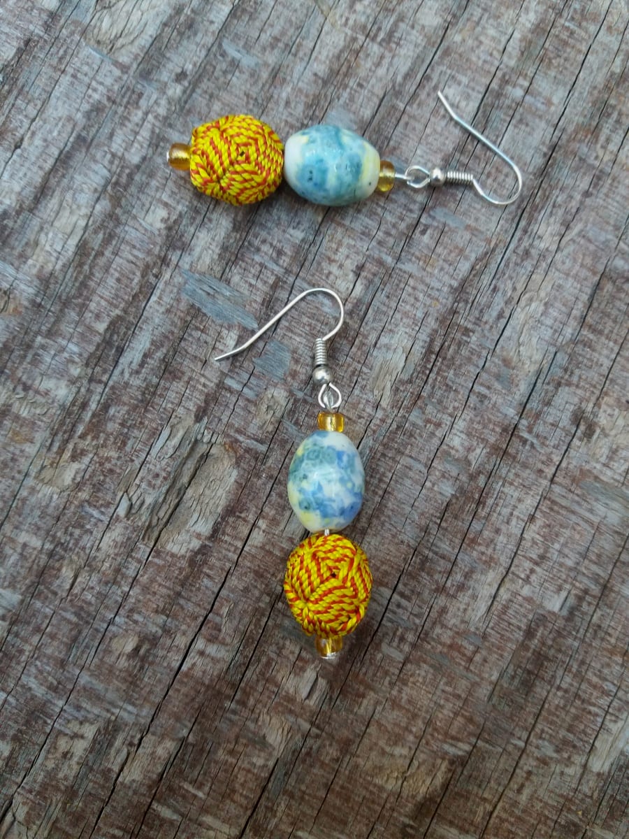 Ball and Button Earrings