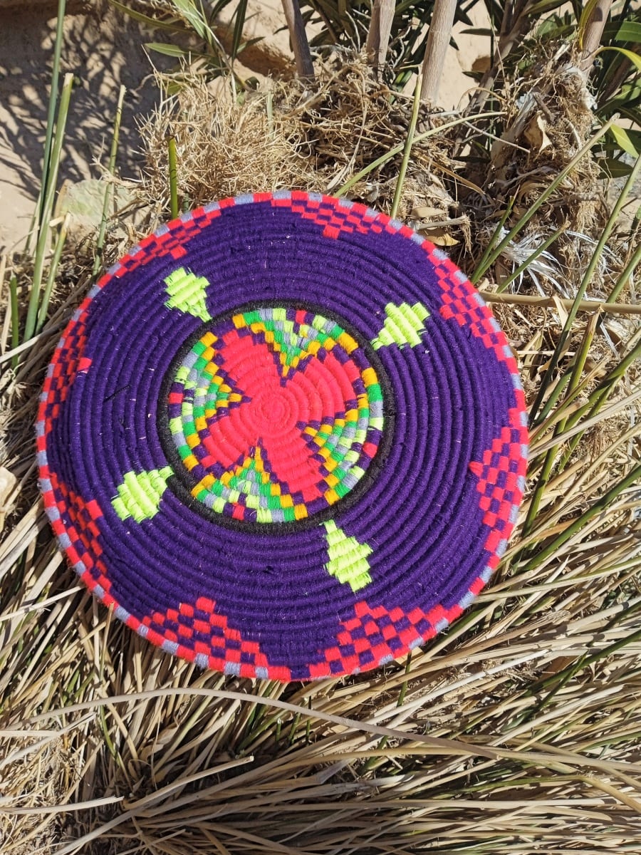  Basket Dyed Wool and Reed Colored Morocco