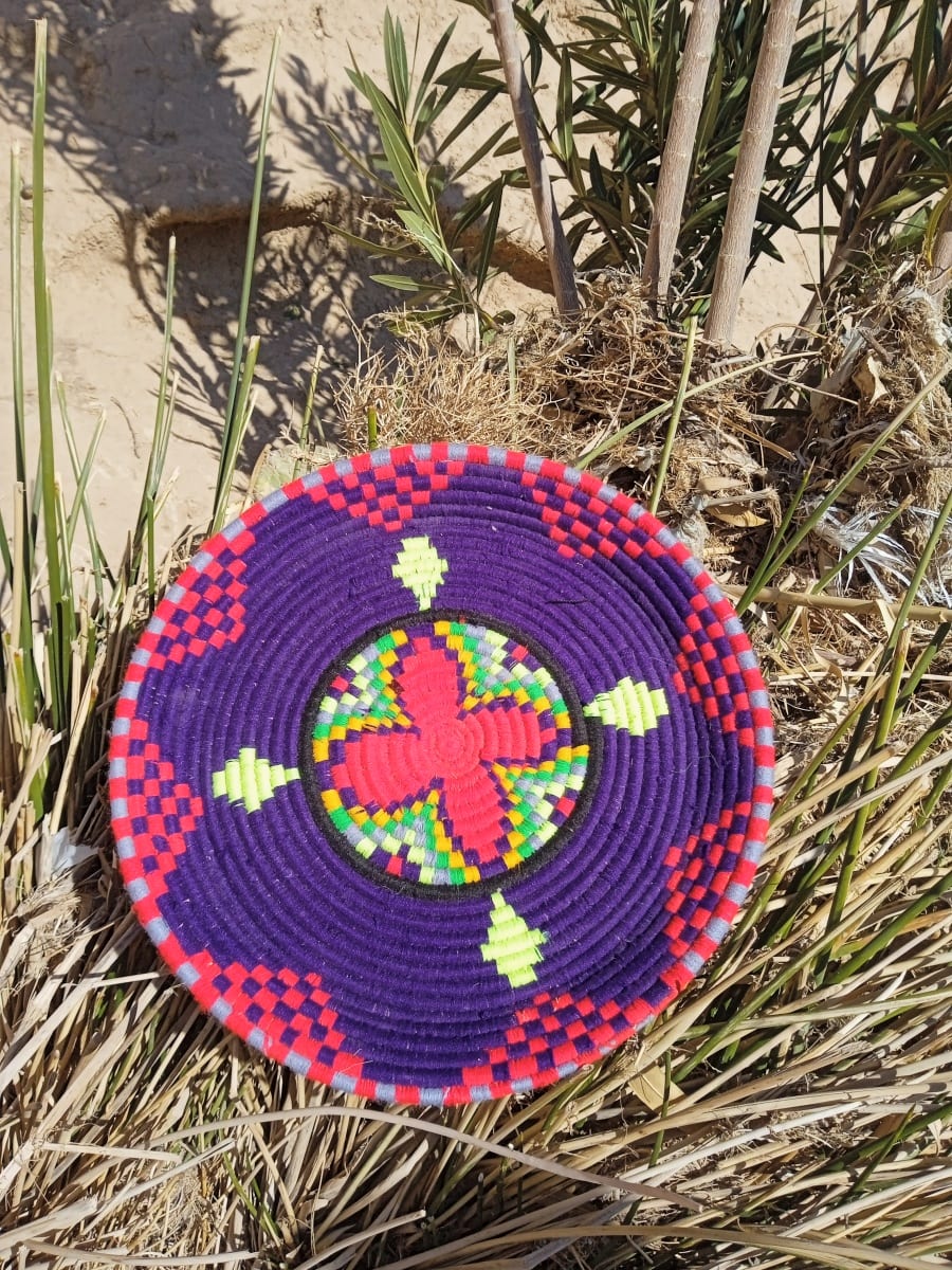  Basket Dyed Wool and Reed Colored Morocco