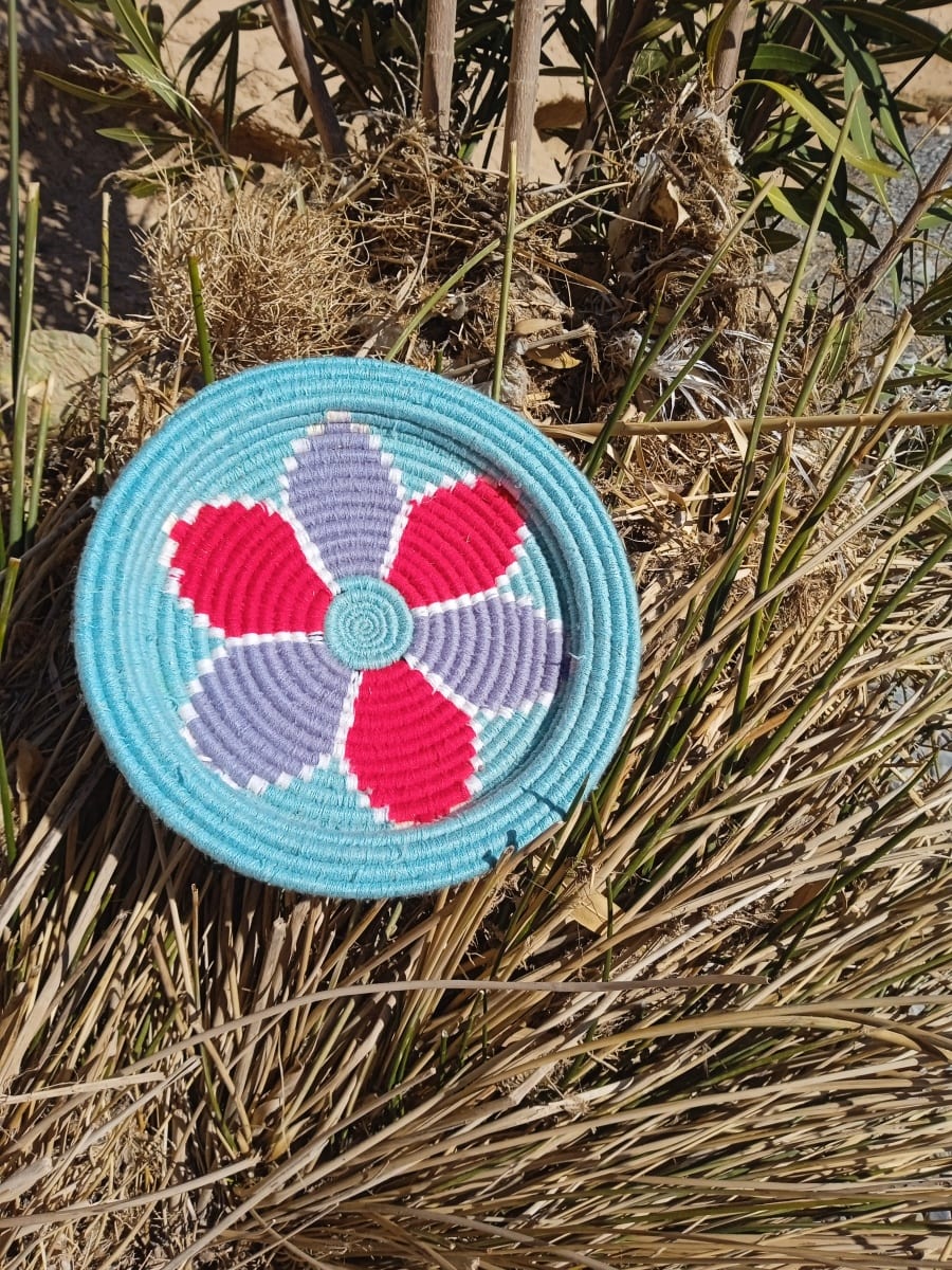  Basket Dyed Wool and Reed Colored Morocco