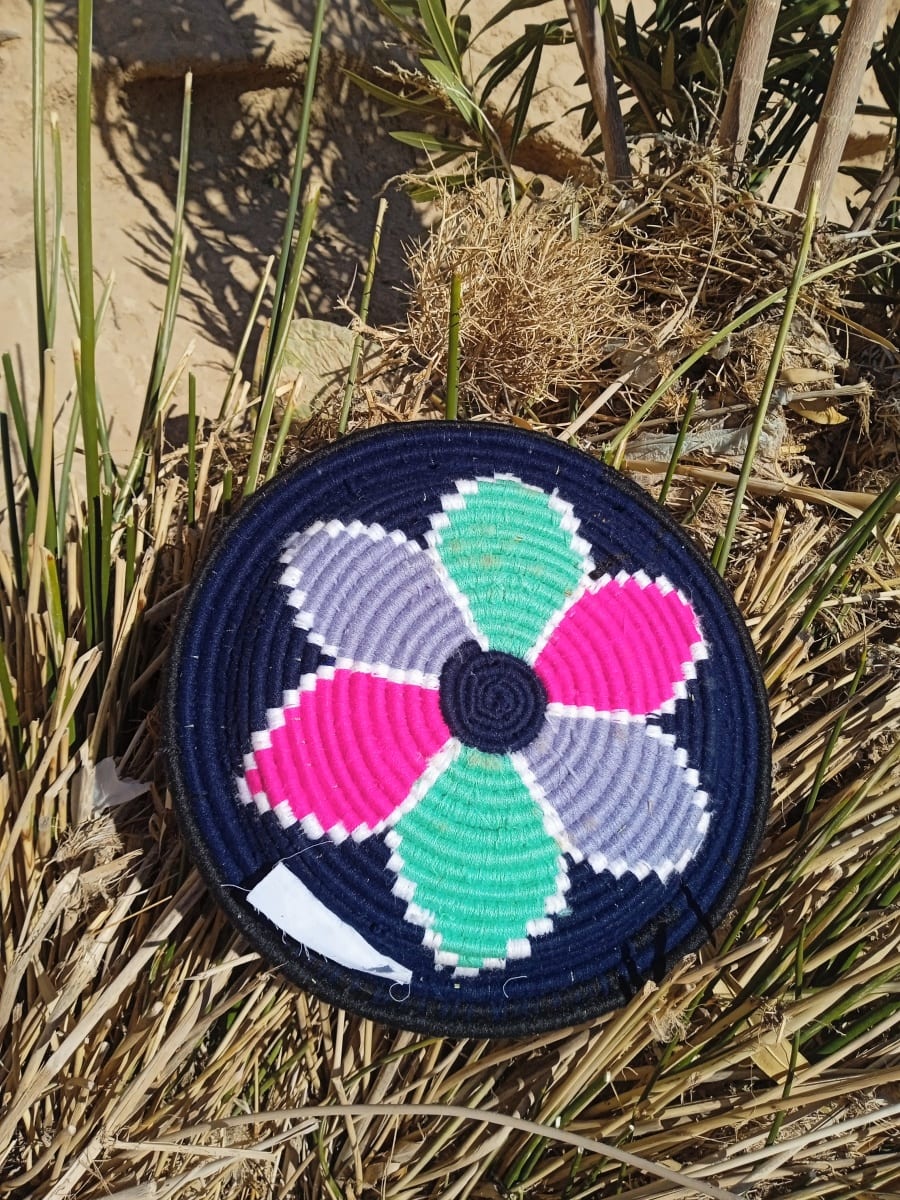  Basket Dyed Wool and Reed Colored Morocco