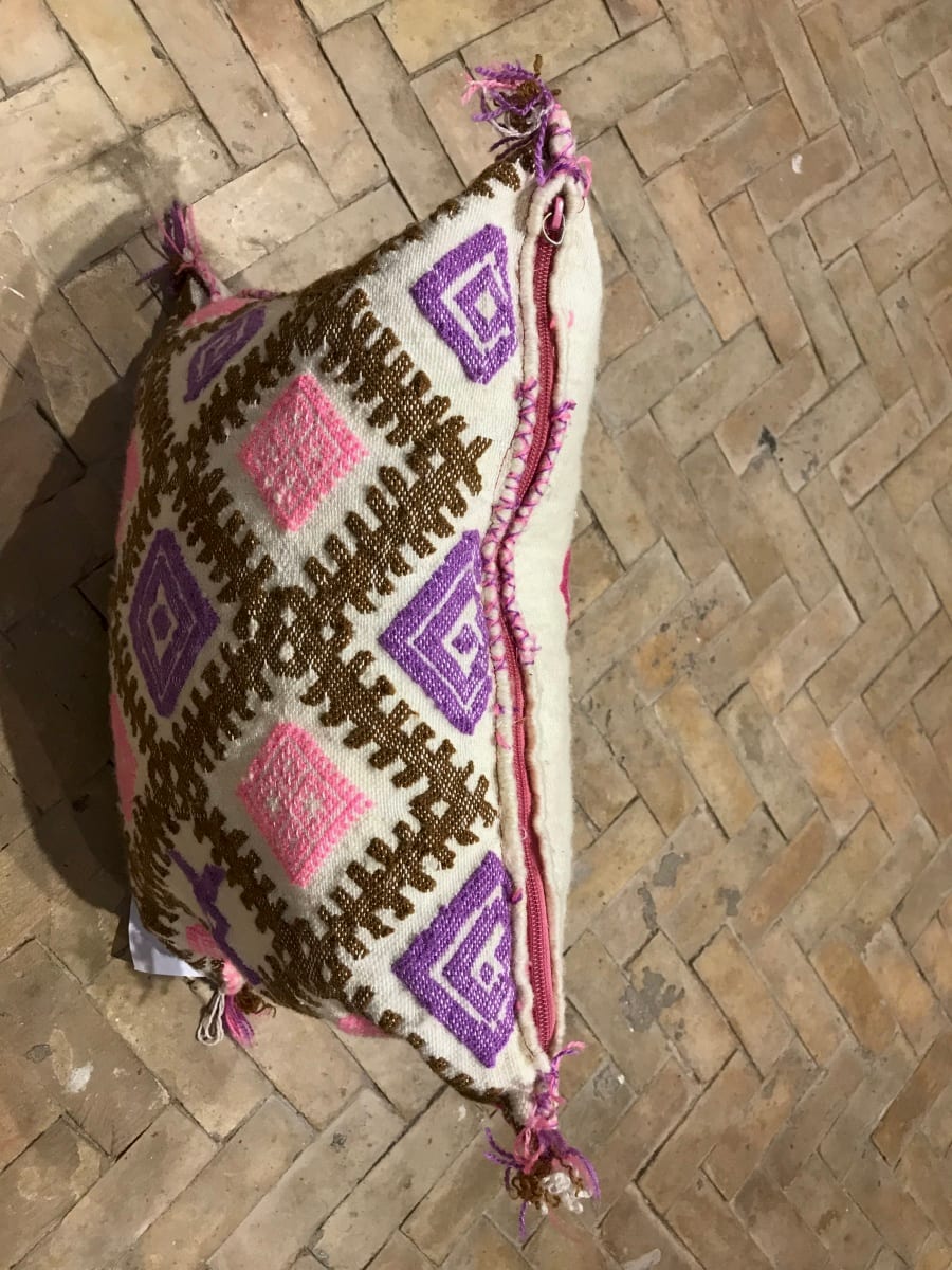  Pillow Cotton and Tadout - Wool Colored Morocco